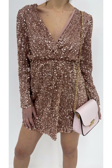 Jenny Mini Dress Pink Gold